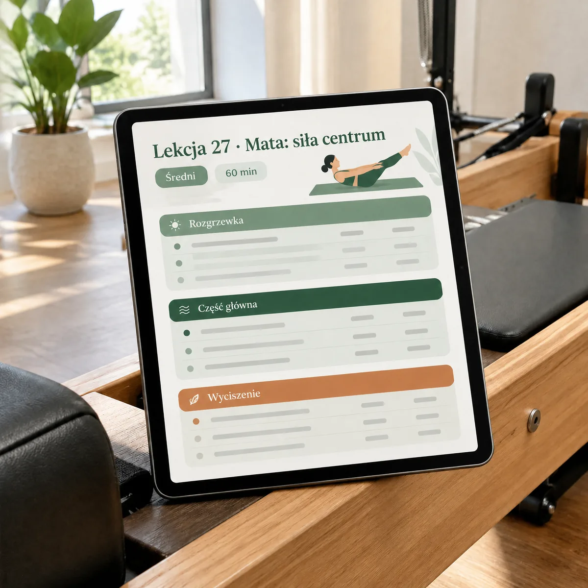 Plan lekcji na tablecie w studiu